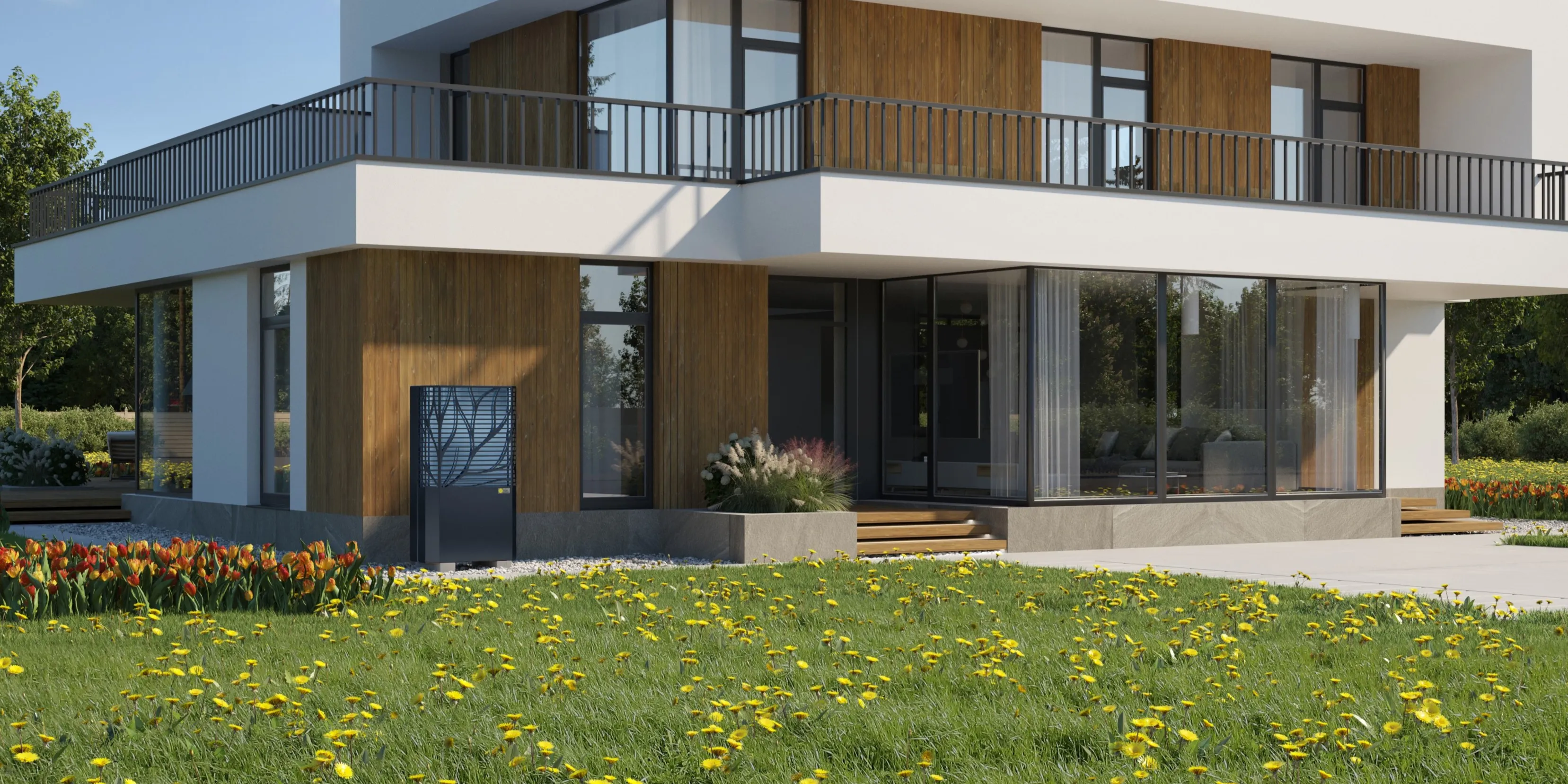 Paradigma Wärmepumpe Lambda vor freistehendem Haus