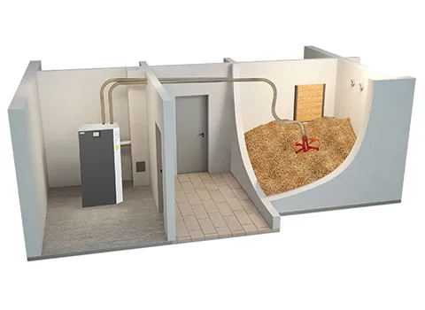 Pelletlager mit Maulwurf