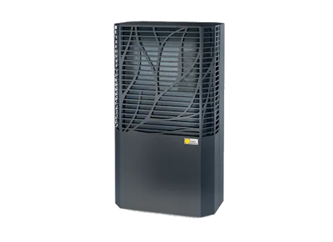 Die Wärmepumpe AeroCalima von Pradigma vor neutralen Hintergrund.