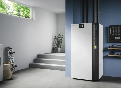 Paradigma-Pelletheizung PELEO OPTIMA BlueTech im Keller