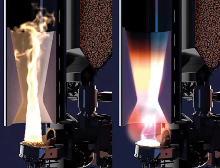 Flammenvergleich der innovativen ZeroFlame®-Technologie von Paradigma